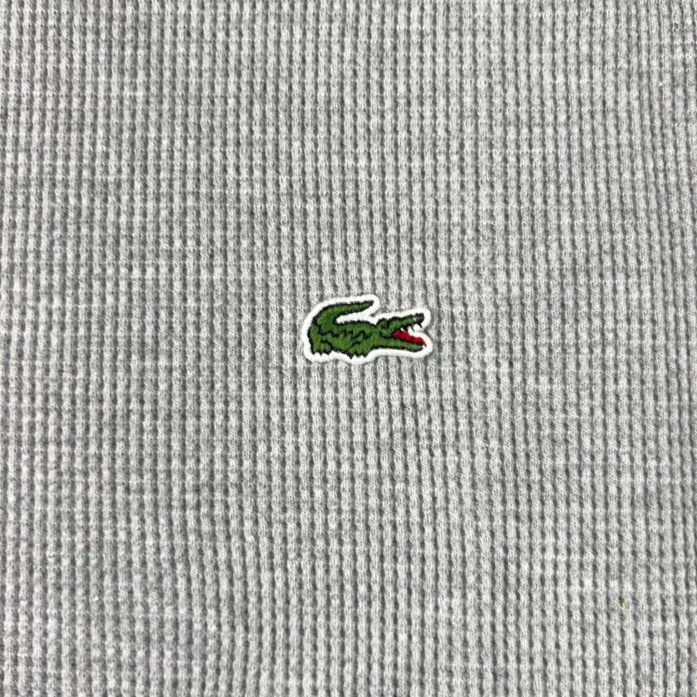Lacoste Thermal Shirt Men's US Size 2XL (EU/XL) Grey Waffle Knit Long Sleeve VTG - Picture 3 of 10